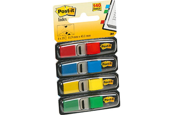 POST-IT Index schmal 11.9x43.2mm 683-4 4-farbig ass./4x35 Blatt
