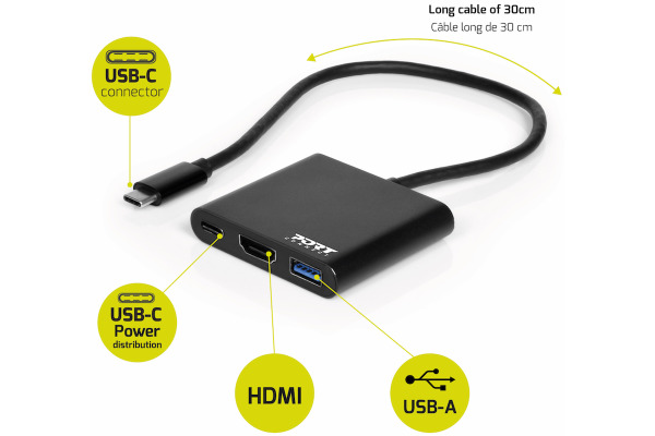 PORT MiniDocking USB/HDMI/PD 900140 plug&play, black
