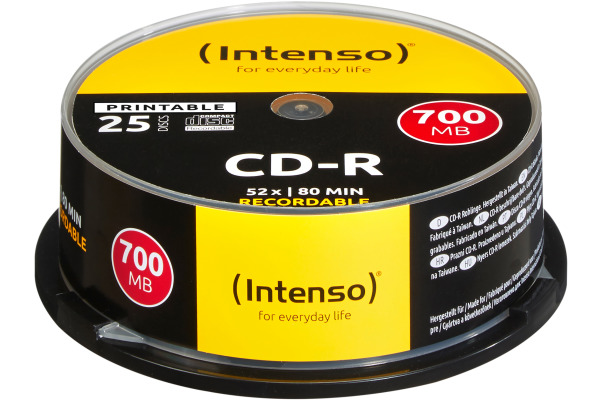 INTENSO CD-R Cake Box 80MIN/700MB 1801124 52x Printable 25 Pcs