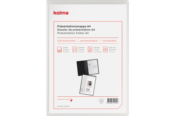KOLMA Bewerbungsmappe Tender A4 10.019.00 transp.,2-teilig,Klemmsch.