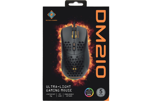 DELTACO Lightweight Gaming Mouse,RGB GAM-108 black, DM210