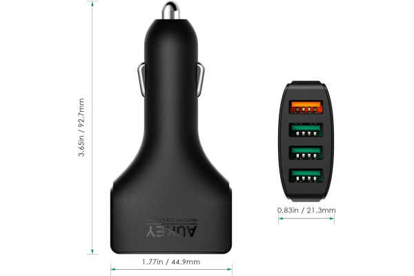 AUKEY Expedition CarCharger54W bl. CC-T9 54W,4-Port,USB-type A