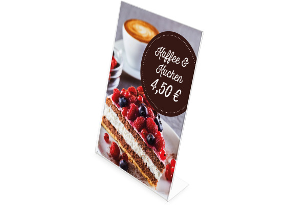 DEFLECTO Tischaufsteller Acryl A5 47501 schräg, hoch