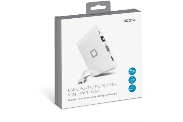 DICOTA USB-C Portable Docking D31729 9-in-1 with HDMI