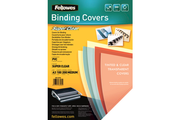 FELLOWES Deckblatt 200mic A3 53764 transparent 100 Stück