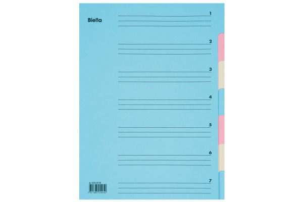BIELLA Fächermappe A4 32640700U Karton, farbig 7 Fächer