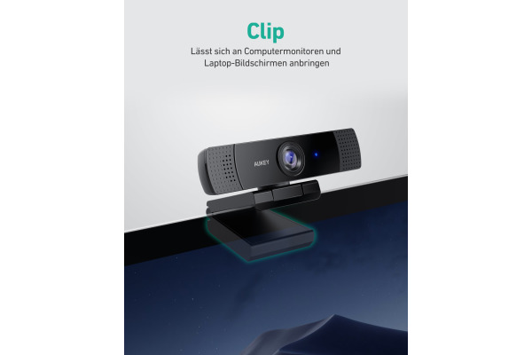 AUKEY Stream Webcam 1080P Dual Mic PC-LM1E black, USB 2.0