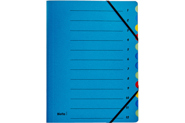 BIELLA Fächermappe A4 32841205U blau, 12-teilig