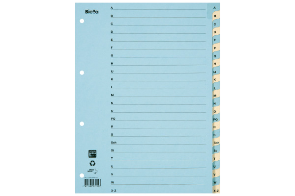 BIELLA Register Karton blau/gelb A4 46244400U A-Z