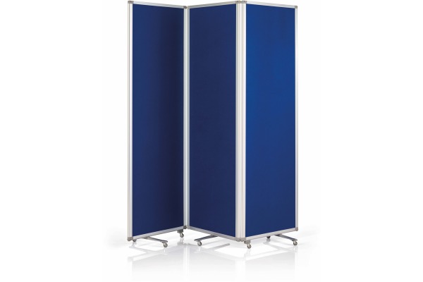 MAGNETOPLAN Präsentationswand mobile 1105303 blau, faltbar 600x1800mm