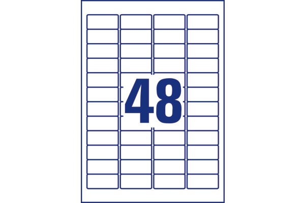 AVERY ZWECKFORM Etikett.Stick&Lift 45.7x21.2mm L4736REV-25 weiss 1440 Stk./25 + 5 Blatt