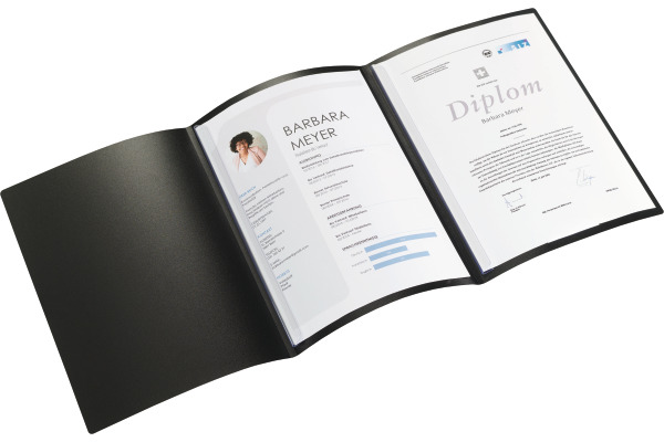 KOLMA Bewerbungsmappe Tender A4 10.020.48 anthrazit,3-teilig,Klemmsch.