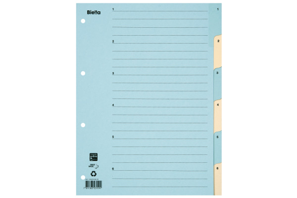 BIELLA Register Karton blau/gelb A4 46244600U 1-6