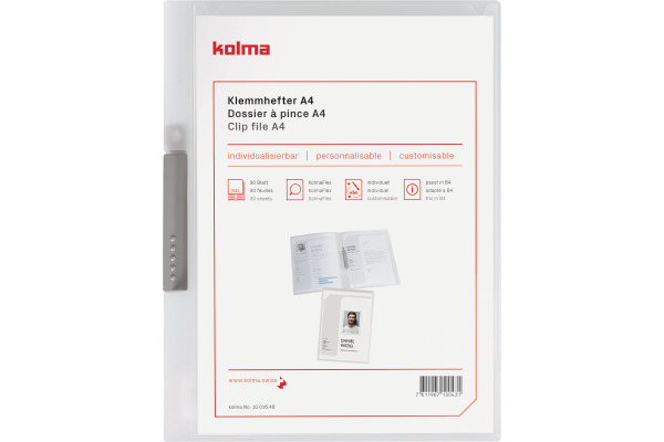 KOLMA Bewerbungsmappe Tender A4 10.016.00 transparent, 2-teilig