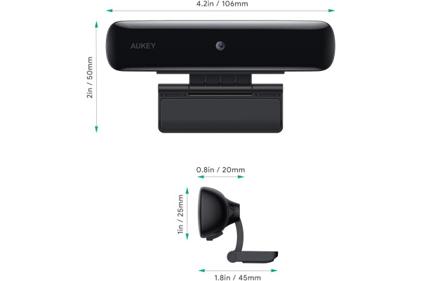 AUKEY Stream Webcam 1080P 2MP PC-W1 with 1/2.7 CMOS image sensor