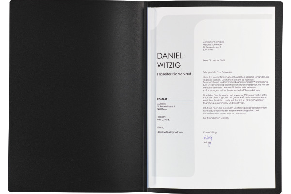 KOLMA Bewerbungsmappe Tender A4 10.019.48 anthrazit,2-teilig,Klemmsch.