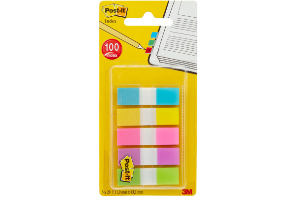 POST-IT Index schmal 11.9x43.2mm 683-5CB2 5 -farbig ass./5x20 Blatt