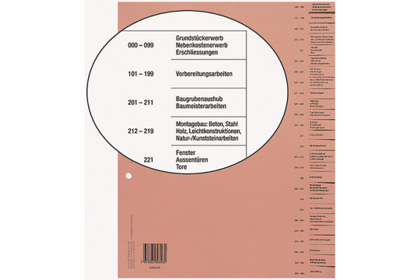 BIELLA Bauabrechnungsregister A4 46442690U 26-teilig, braun, deutsch
