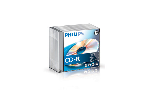 PHILIPS CD-R Slim 80MIN/700MB CR7D5NS10/00 52x foil 10 Pcs