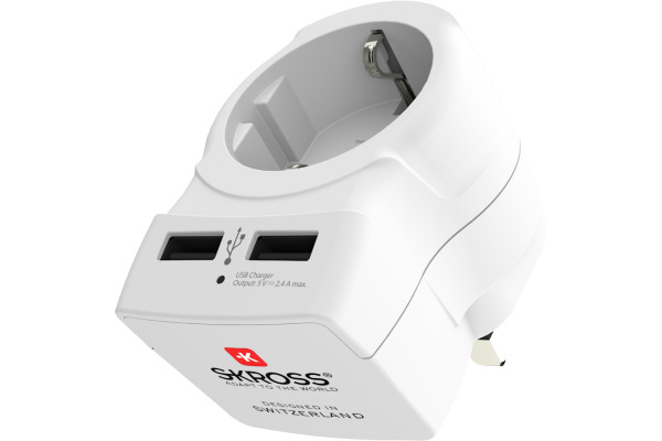 SKROSS Country Travel Adapter 1.500280 Europe to UK with USB
