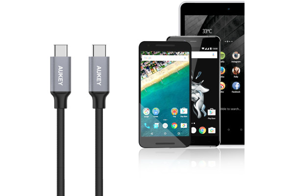 AUKEY Impulse Cable USB-C to C bl. CB-CD5 1.0m Nylon Alu