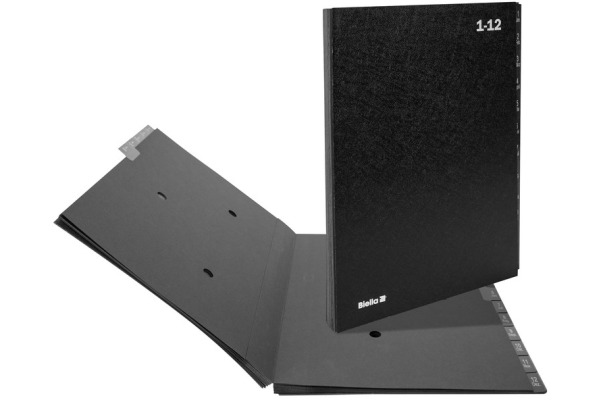BIELLA Pultmappe A4 32341200U schwarz 1-12 / Jan-Dez