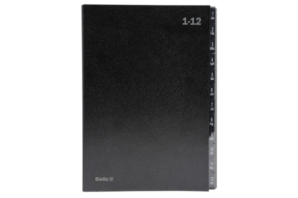 BIELLA Pultmappe A4 32341200U schwarz 1-12 / Jan-Dez