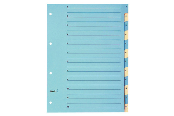 BIELLA Register Karton blau/gelb A4 46244100U 1-12
