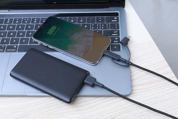 AUKEY ImpulseCable 3-in-1 MFI, bl. CB-BAL5 1.2m braided Nylon