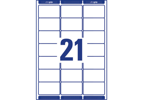 AVERY ZWECKFORM Adressetiketten 63,5x38,1mm L7160-100 weiss 2100 Stk./100 Blatt